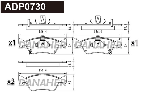 Brake Pad Set, disc brake (ADP0730)