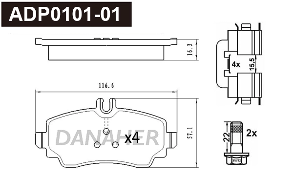Brake Pad Set, disc brake (ADP0101-01)
