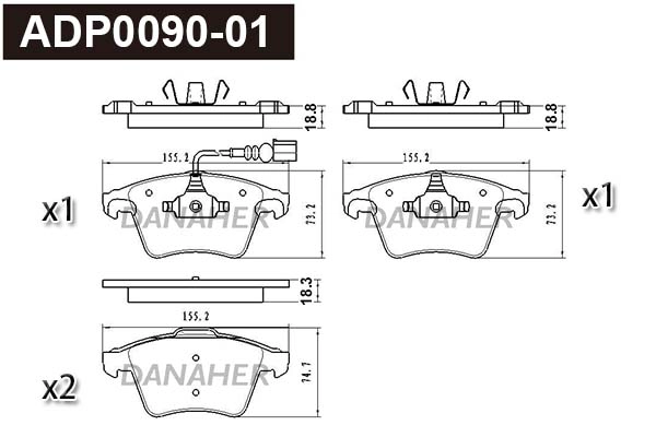 Brake Pad Set, disc brake (ADP0090-01)