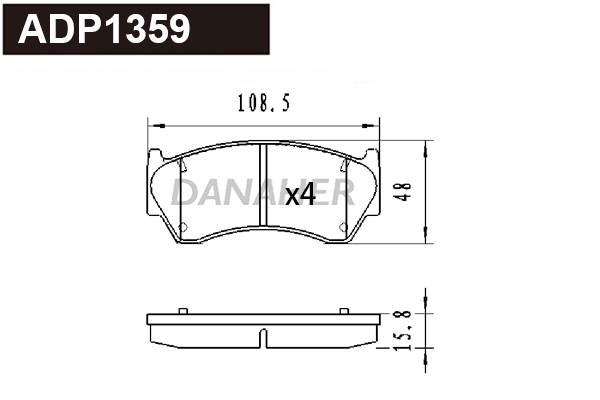 Brake Pad Set, disc brake (ADP1359)