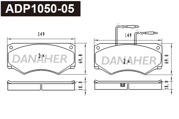Brake Pad Set, disc brake (ADP1050-05)