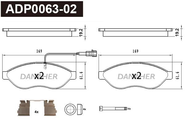 Brake Pad Set, disc brake (ADP0063-02)