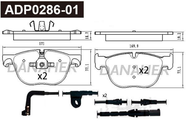 Brake Pad Set, disc brake (ADP0286-01)