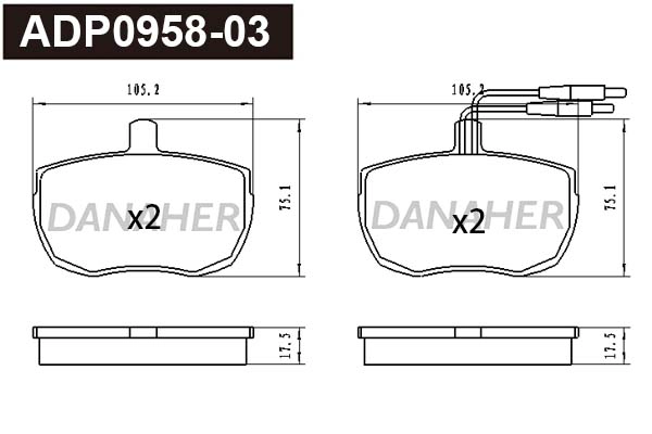 Brake Pad Set, disc brake (ADP0958-03)