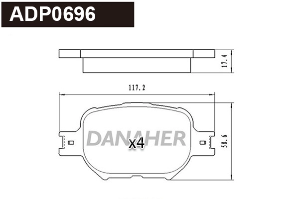 Brake Pad Set, disc brake (ADP0696)