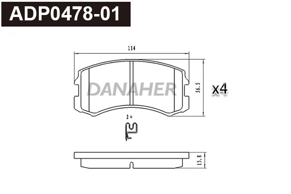 Brake Pad Set, disc brake (ADP0478-01)