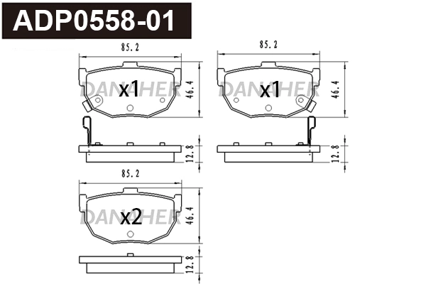 Brake Pad Set, disc brake (ADP0558-01)