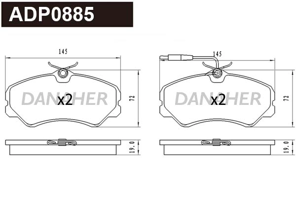Brake Pad Set, disc brake (ADP0885)