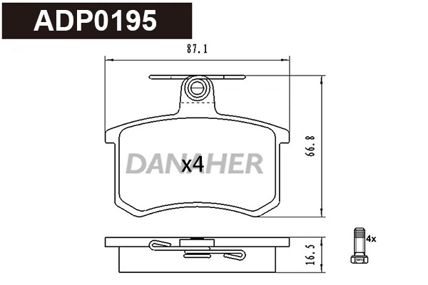 Brake Pad Set, disc brake (ADP0195)