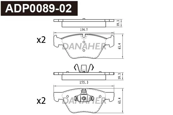 Brake Pad Set, disc brake (ADP0089-02)