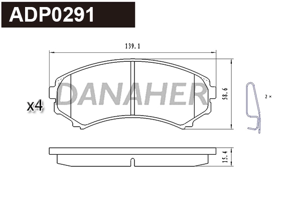 Brake Pad Set, disc brake (ADP0291)