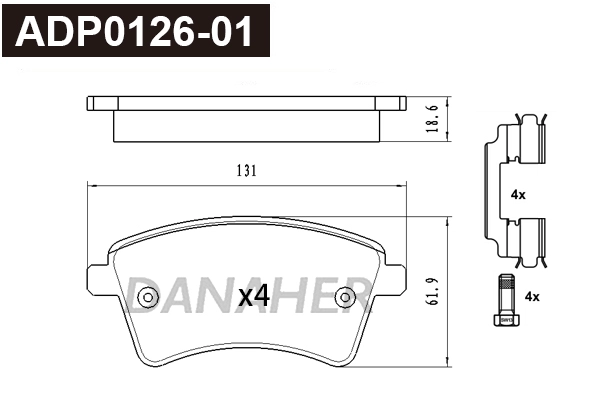 Brake Pad Set, disc brake (ADP0126-01)