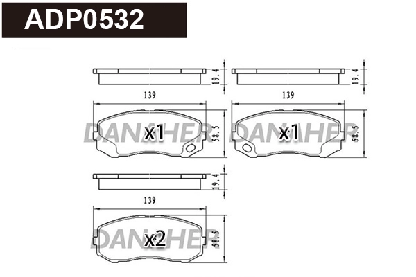 Brake Pad Set, disc brake (ADP0532)