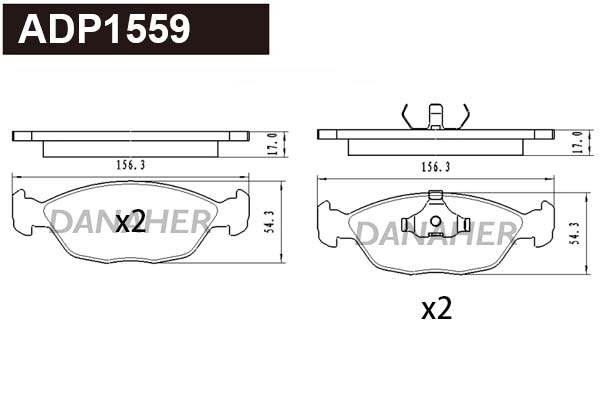 Brake Pad Set, disc brake (ADP1559)