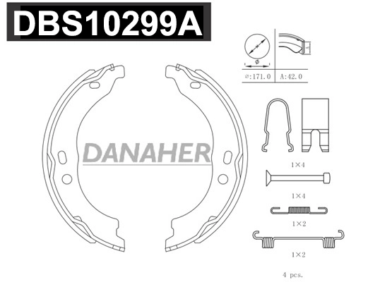 Brake Shoe Set, parking brake (DBS10299A)