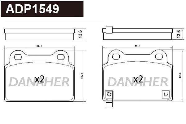 Brake Pad Set, disc brake (ADP1549)