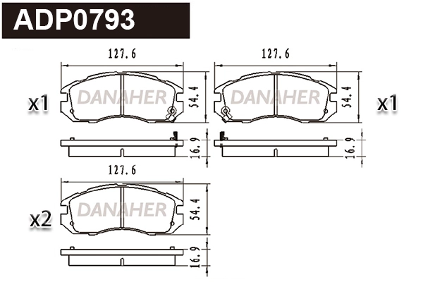 Brake Pad Set, disc brake (ADP0793)