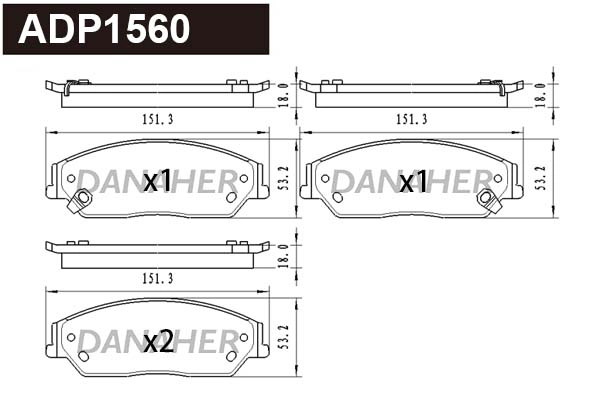 Brake Pad Set, disc brake (ADP1560)
