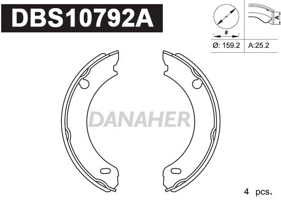 Brake Shoe Set, parking brake (DBS10792A)