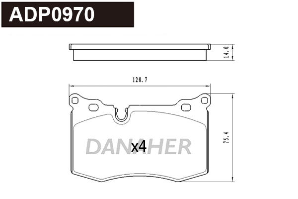 Brake Pad Set, disc brake (ADP0970)