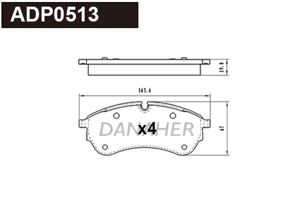 Brake Pad Set, disc brake (ADP0513)