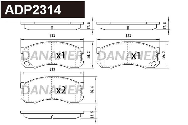 Brake Pad Set, disc brake (ADP2314)