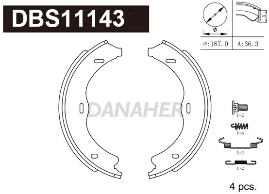 Brake Shoe Set, parking brake (DBS11143)