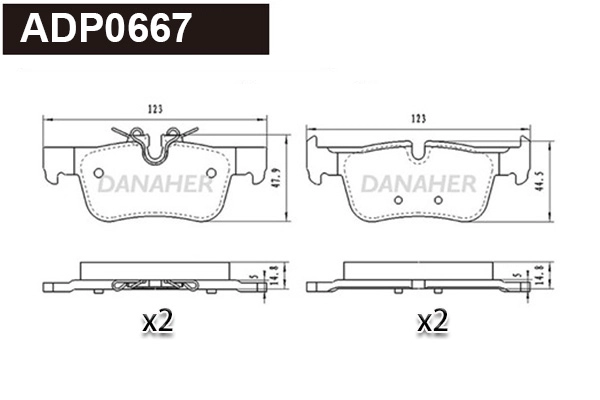 Brake Pad Set, disc brake (ADP0667)