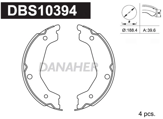 Brake Shoe Set, parking brake (DBS10394)