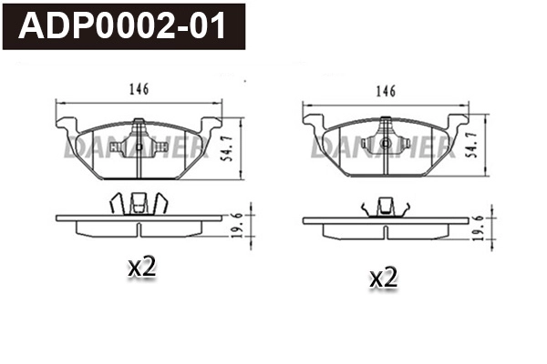 Brake Pad Set, disc brake (ADP0002-01)