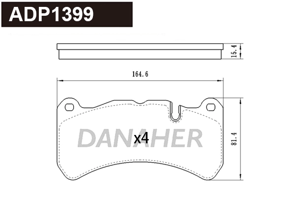 Brake Pad Set, disc brake (ADP1399)