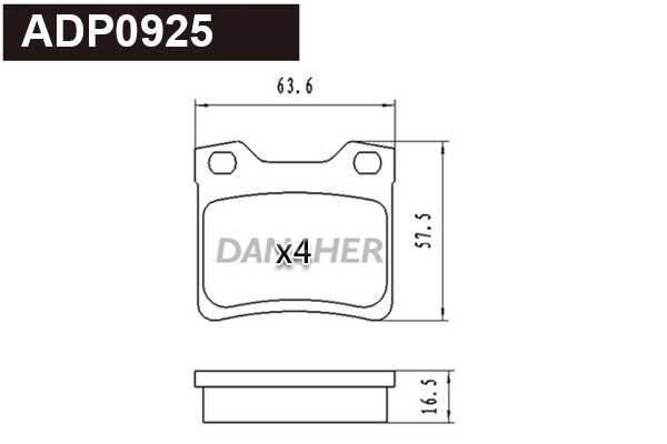 Brake Pad Set, disc brake (ADP0925)