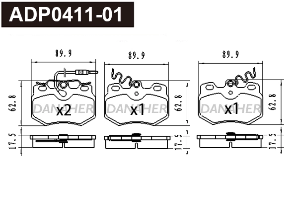 Brake Pad Set, disc brake (ADP0411-01)