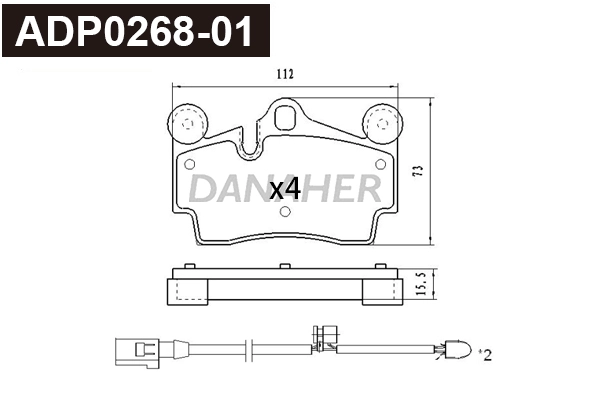 Brake Pad Set, disc brake (ADP0268-01)