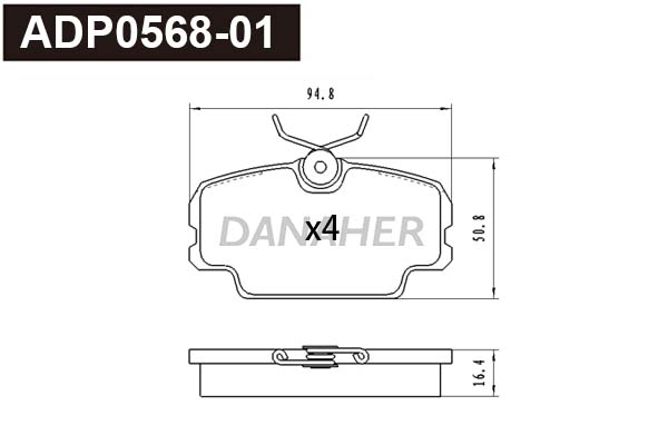 Brake Pad Set, disc brake (ADP0568-01)