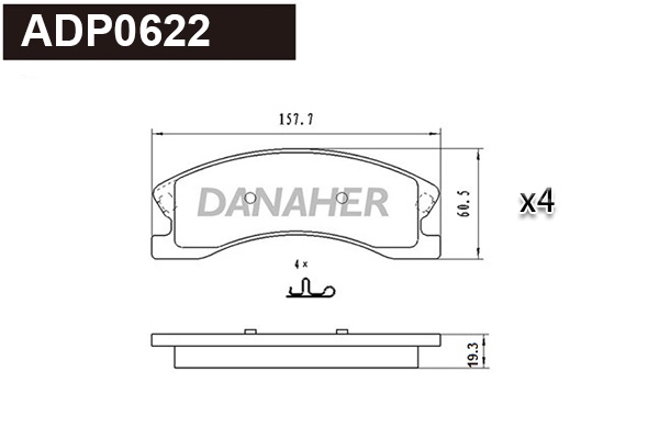 Brake Pad Set, disc brake (ADP0622)