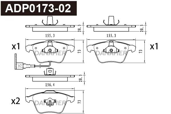 Brake Pad Set, disc brake (ADP0173-02)