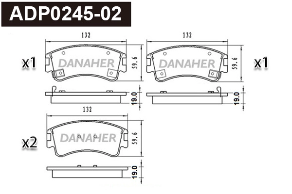 Brake Pad Set, disc brake (ADP0245-02)