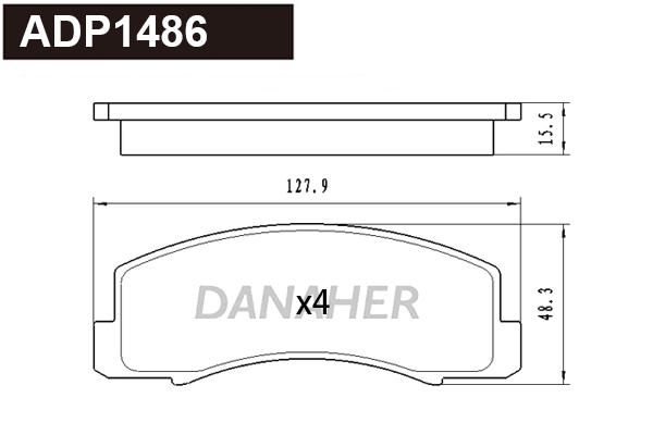 Brake Pad Set, disc brake (ADP1486)