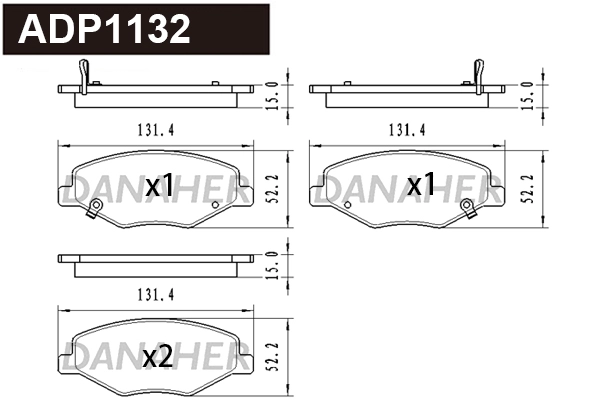 Brake Pad Set, disc brake (ADP1132)