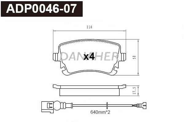 Brake Pad Set, disc brake (ADP0046-07)