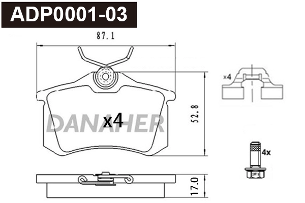 Brake Pad Set, disc brake (ADP0001-03)
