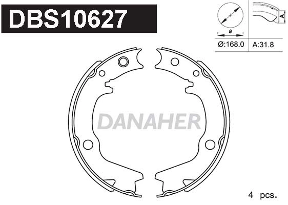 Brake Shoe Set, parking brake (DBS10627)