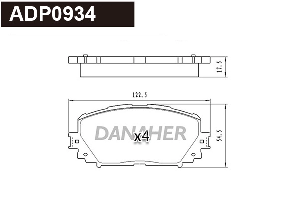 Brake Pad Set, disc brake (ADP0934)