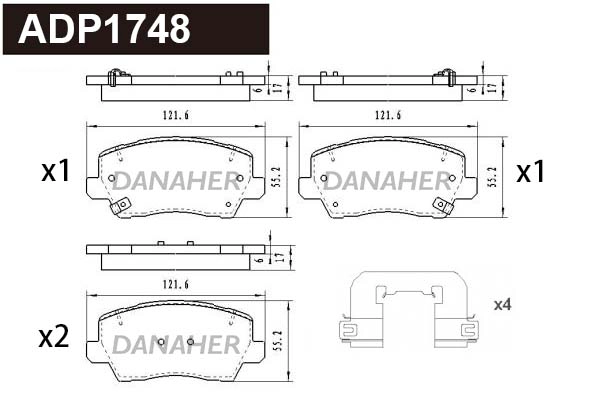 Brake Pad Set, disc brake (ADP1748)