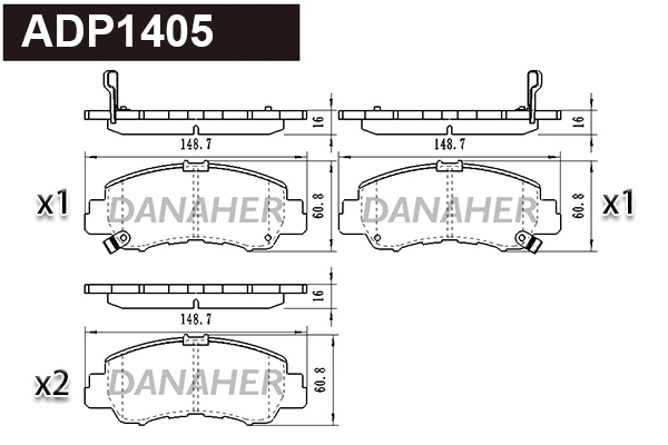 Brake Pad Set, disc brake (ADP1405)