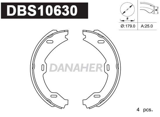 Brake Shoe Set, parking brake (DBS10630)