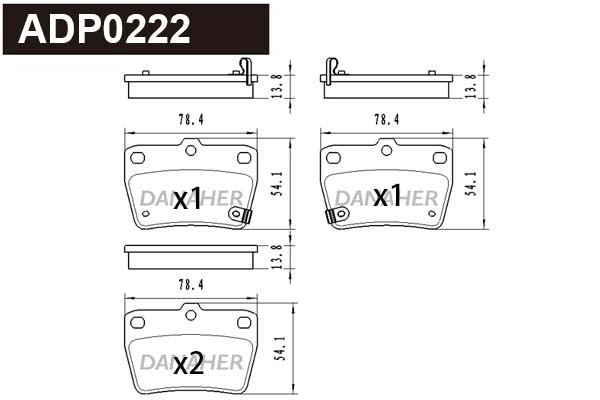 Brake Pad Set, disc brake (ADP0222)
