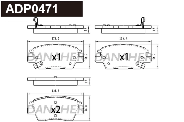 Brake Pad Set, disc brake (ADP0471)