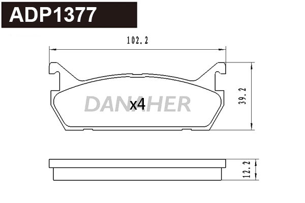 Brake Pad Set, disc brake (ADP1377)